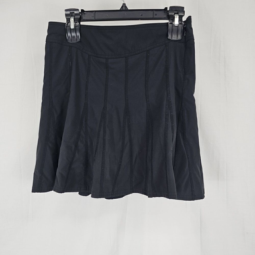 ATHLETA Wear About Skort Black Skirt w/ Shorts A-Line Zip Pocket  Size 2